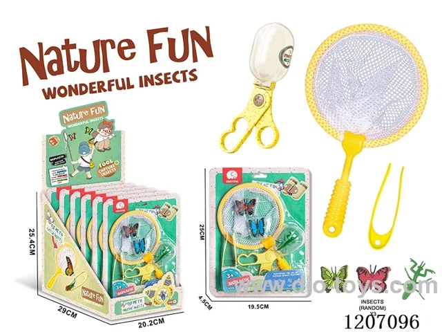 Straw observation clip set with 3 insects (6pcs/ display box)