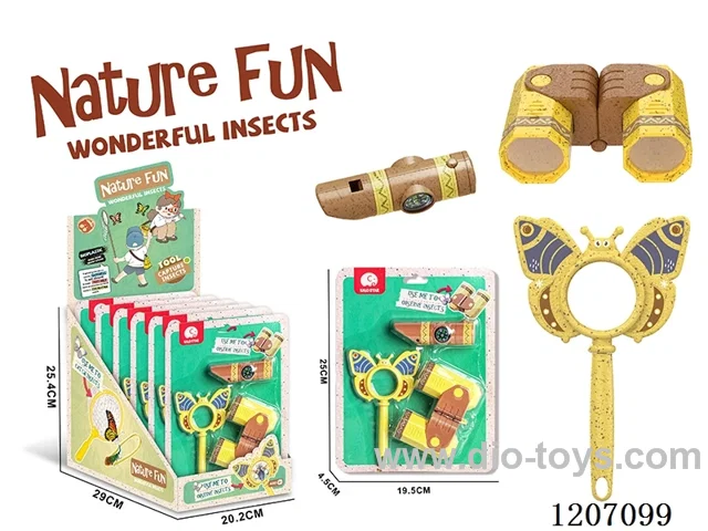 Wheat straw magnifying glass telescope compass set (6pcs/ display box)
