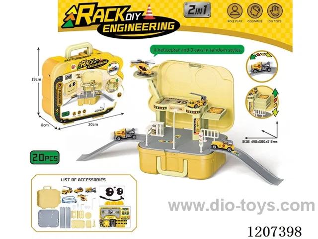 Storage box set for parking lot of construction engineering vehicle (6 random 3 +1 helicopter)