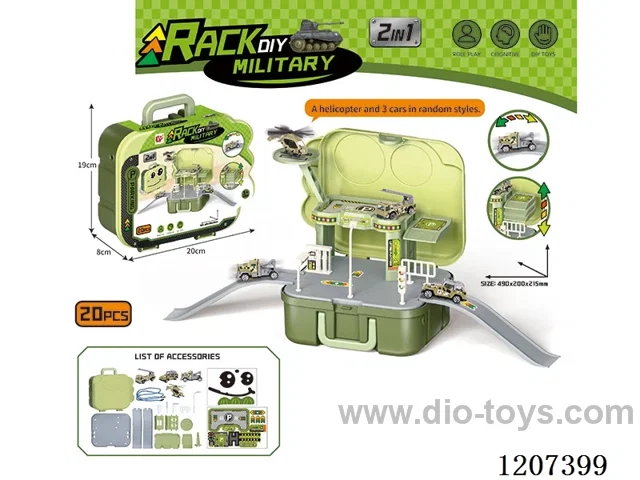 Military police car parking lot storage box set (6 random 3 +1 helicopter)