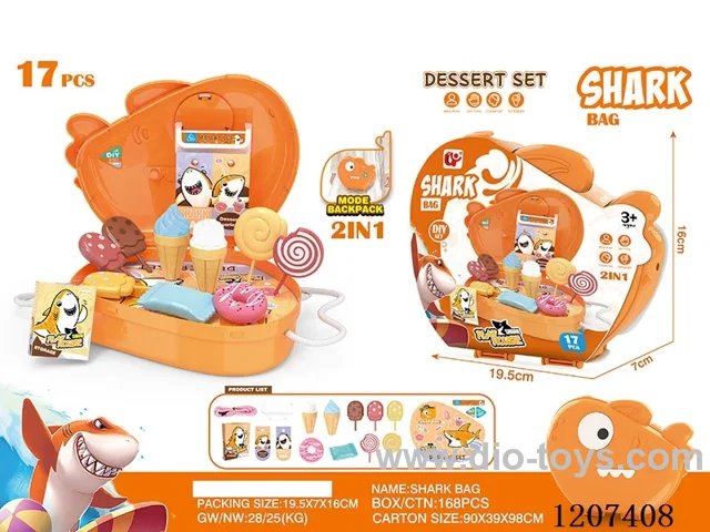 Shark dessert set small backpack