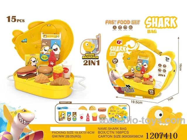 Shark fast food set small backpack