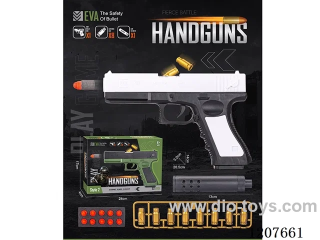 Glock (black and white) manual repeating soft gun