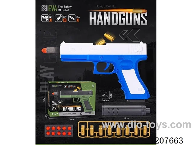 Glock (blue and white) manual repeating soft gun
