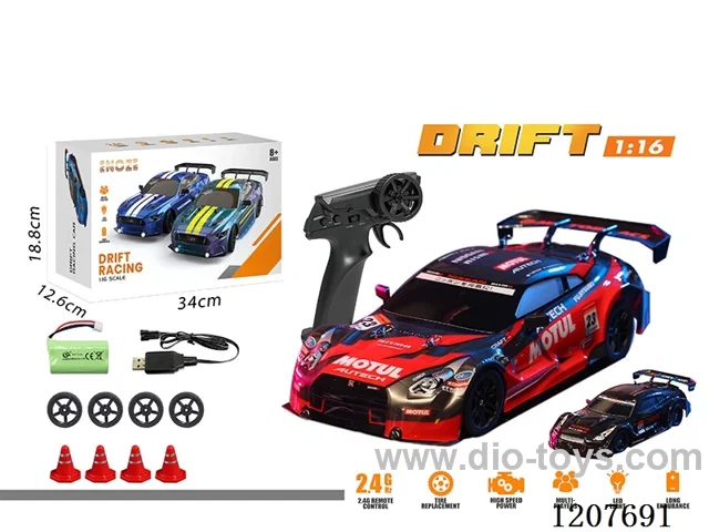 1: 16-GTR Drift RC Vehicle-Red/Black Including Battery