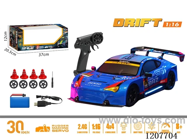 1: 16-BRZ Subaru Full Scale Drift RC Vehicle-Blue includes battery