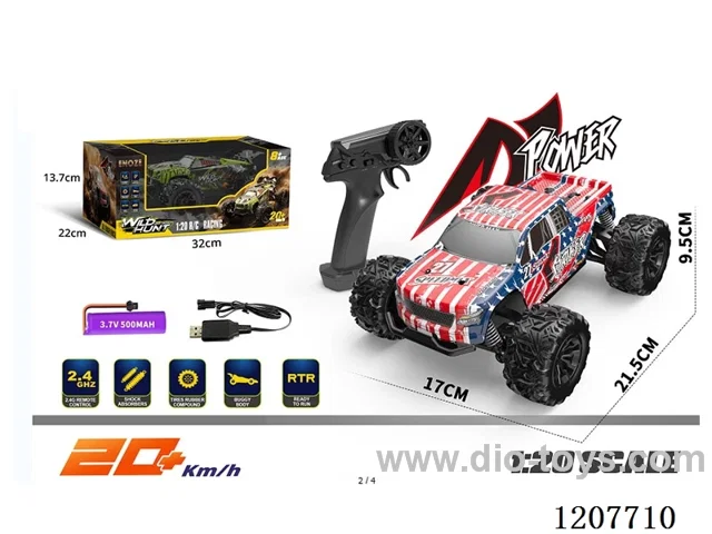 1:20 RC American Pickup Racing Car-Red contains batteries.