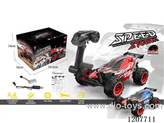 1:22 RC pointed racing car-red/blue includes battery.