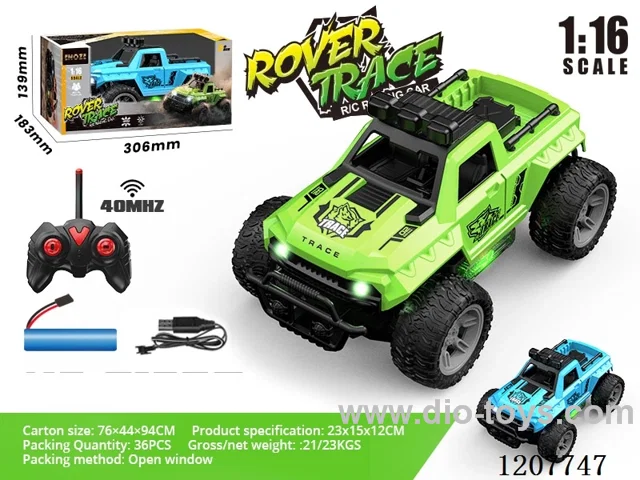 1:16 Four-way off-road vehicle with light (including battery) blue/green
