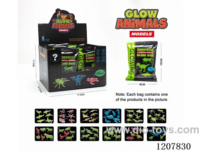 Luminous animal world 12pack/ box -one pack six figures
