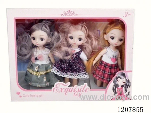 6 inch 11 joints Barbie 3 Pack