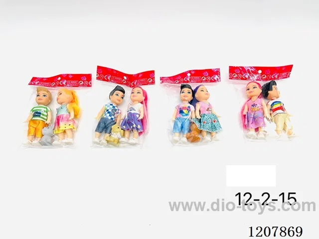 Three-inch solid Barbie with injection-molded pet