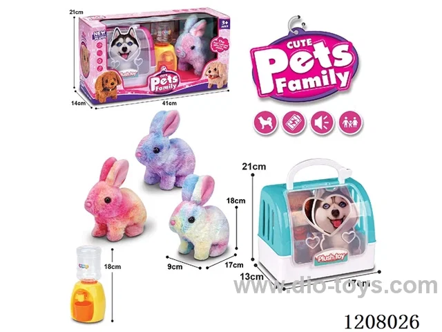B/O pet rabbit(3colour mix)
