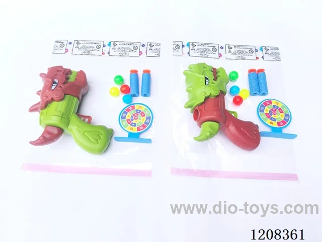 Solid color dinosaur soft gun set