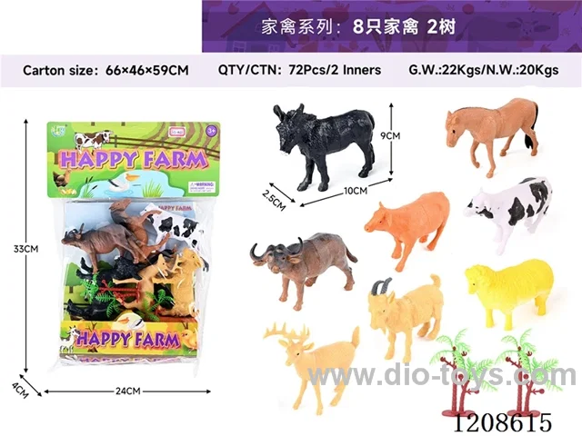 animal set-8 poultry and 2 trees