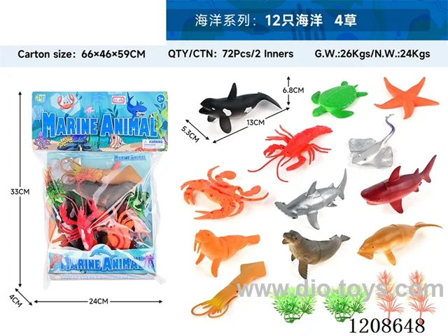 animal set-12 oceans and 4 grasses