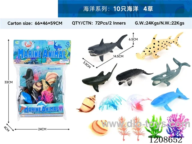 animal set-10 oceans and 4 grasses