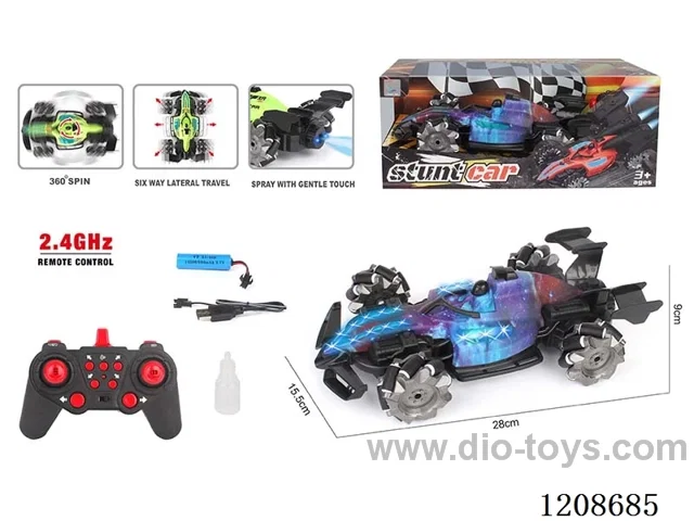 2.4G 12ch rc rc car with light/spray included battery