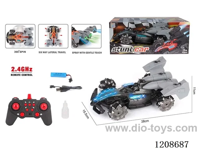 2.4G 12ch rc rc car with light/spray included battery
