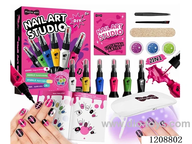 2-in-1 Manicure set with 6-color nail polish reference books