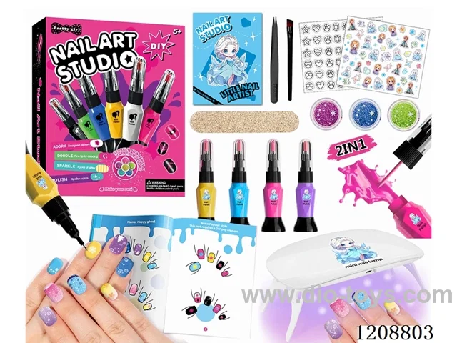2-in-1 Manicure set with 4-color nail polish reference books