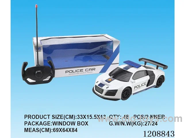 1: 16r8 Audi 4ch rc police car with light not included battery