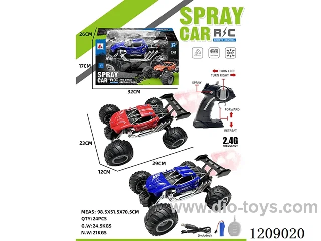 2.4G 5ch rc car with spray included battery 2 colors