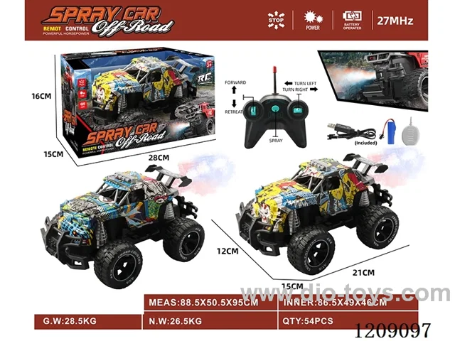 5ch rc car with spray included 3.7V battery