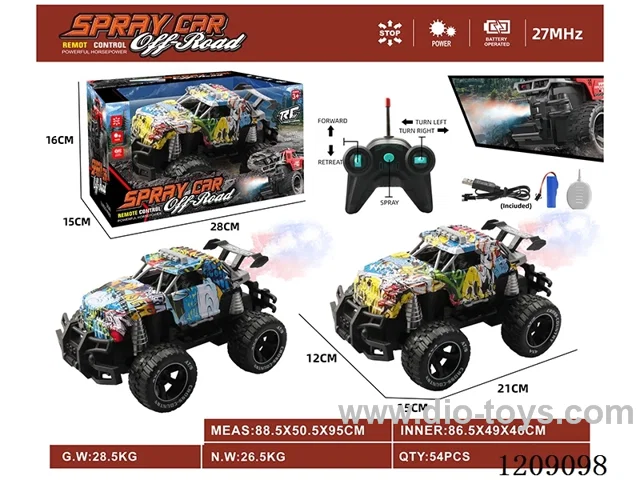 5ch rc car with spray included 3.7V battery