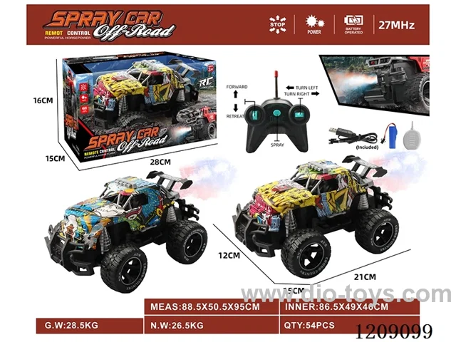 5ch rc car with spray included 3.7V battery