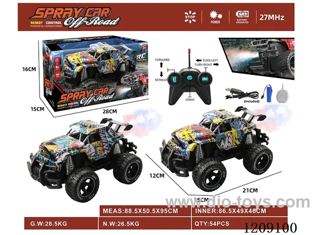 5ch rc car with spray included 3.7V battery