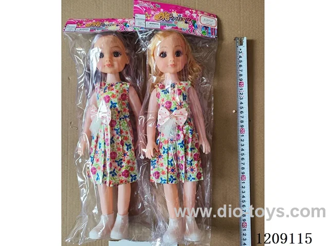 18 inch doll set - Big Head 3D eyes + floral dress + music