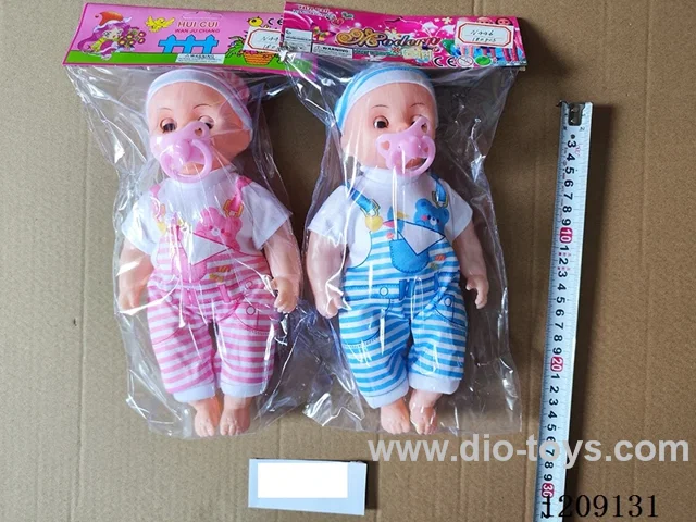12 inch doll set - Printed suspenders + pacifier