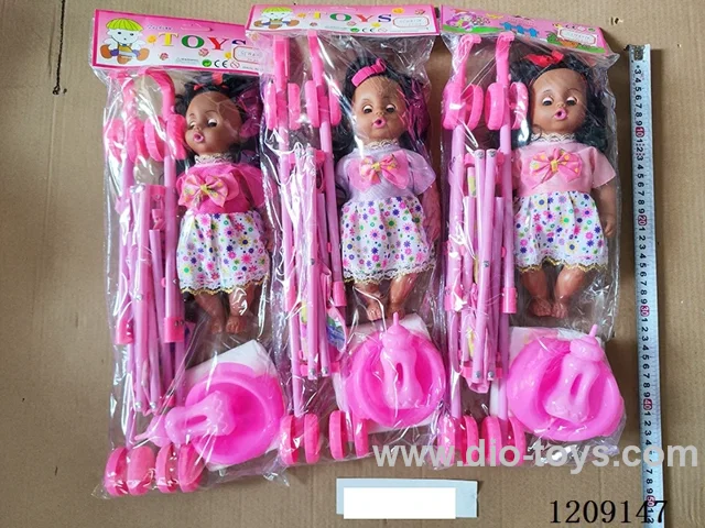 12 inch doll set - Sleeve skirt absorbent pee + music + trolley
