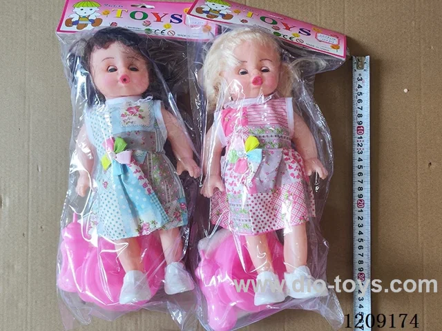 14 inch doll set - Sleeveless floral dress Absorbent pee + music