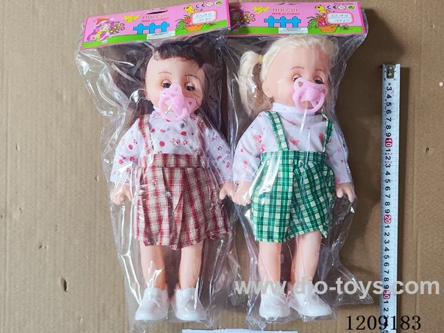 14 inch doll set - gingham slip dress + pacifier