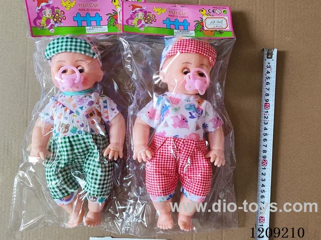16 inch doll set - gingham pants + pacifier