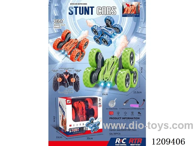 6-wheel rc car W L/M/spray included battery