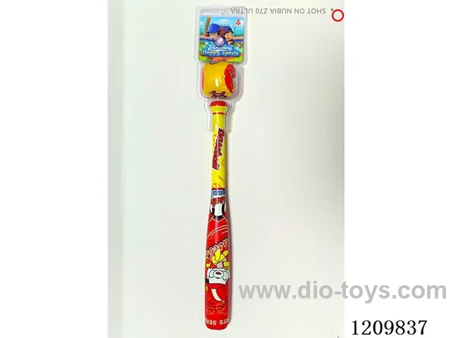 49.5CM leather baseball bat with yellow ball