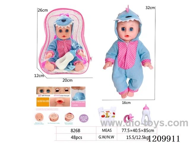 14-inch backpack doll (drink water / urinate, call mom and dad, cry and laugh, including battery)