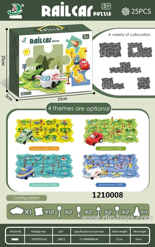 25 PCS B/O Jigsaw railcar in color box