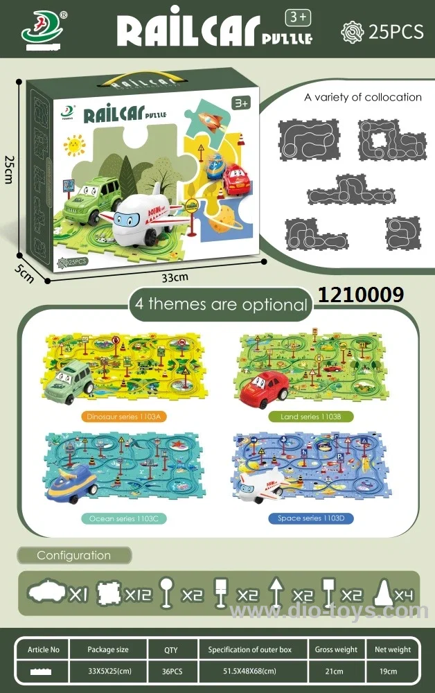 25PCS B/O Jigsaw railcar in color box
