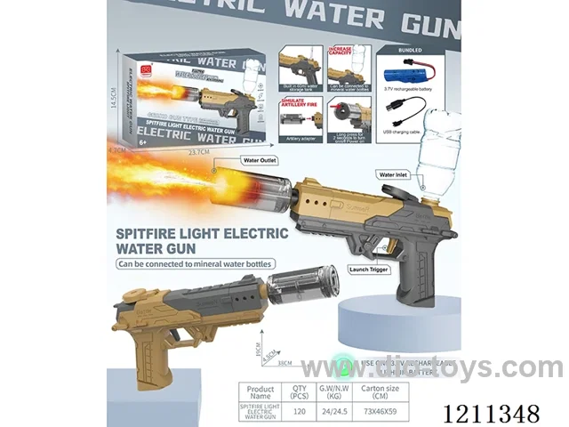 Sparkler light electric water gun (rechargeable) (included 1*3.7V battery +USB)