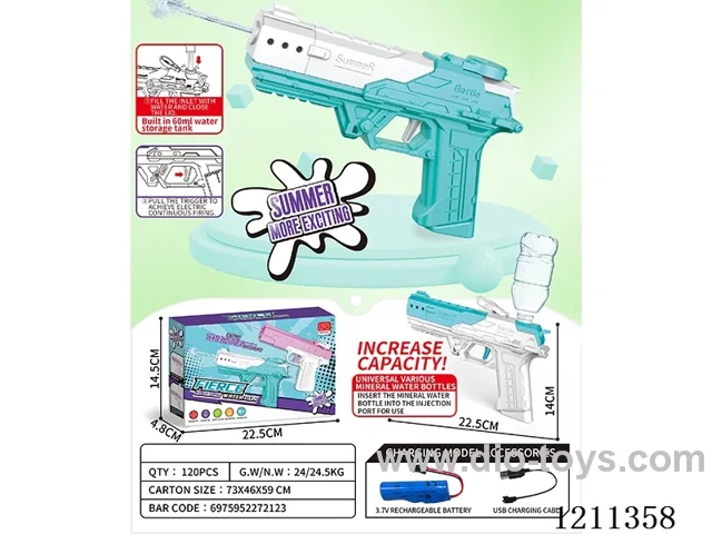 Fully automatic electric water gun (rechargeable) (included 1*3.7V battery +USB)