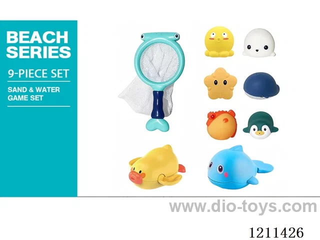 Magnetic Fishing Toys Set 9PCS+Water Play + Vinyl Animals 9PCS