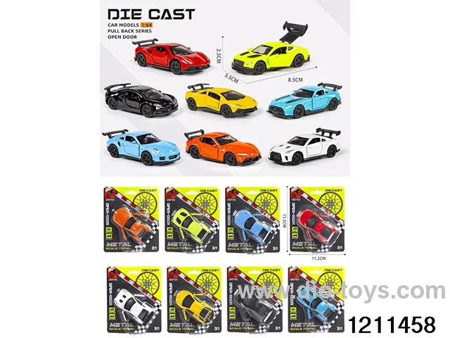 1:64 Alloy Pull Back Car in Blister card