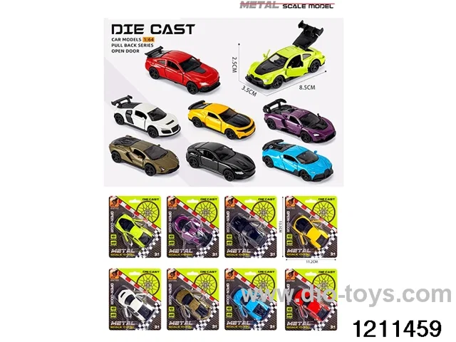 1:64 Alloy Pull Back Car in Blister card