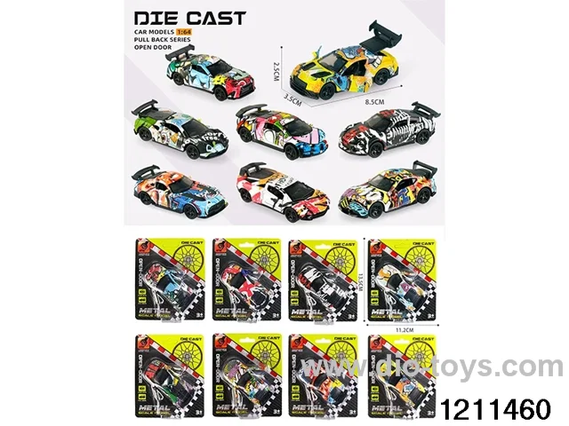 1:64 Alloy Pull Back Car in Blister card