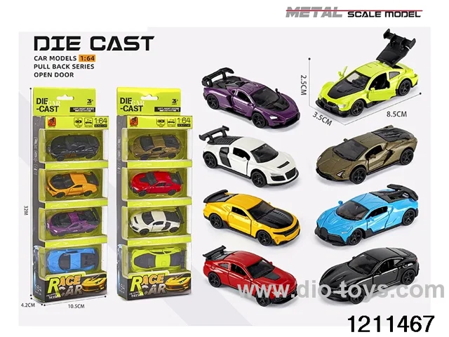 1:64 Alloy Pull Back Car in Window box