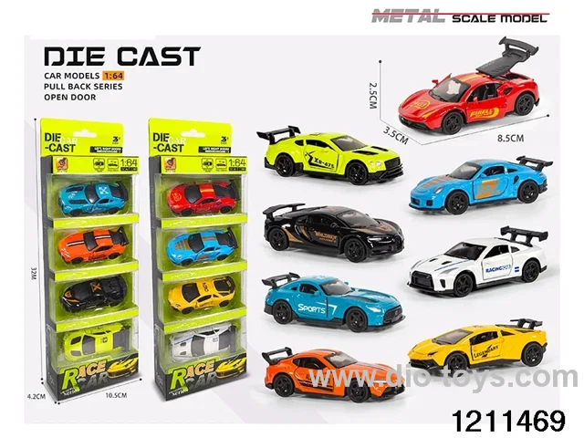 1:64 Alloy Pull Back Car in Window box